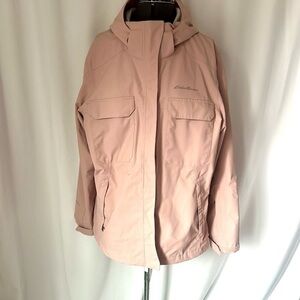 Eddie Bauer Women's Pink Jacket Windbreaker Rain Size XL 3 in 1